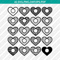 Heart Love Monogram Frame SVG Cricut Laser Cut File Clipart Eps Png Dxf Vector