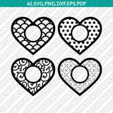 Heart Love Monogram Frame SVG Cricut Laser Cut File Clipart Eps Png Dxf Vector