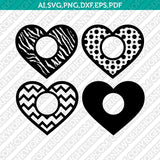 Heart Love Monogram Frame SVG Cricut Laser Cut File Clipart Eps Png Dxf Vector
