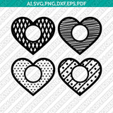 Heart Love Monogram Frame SVG Cricut Laser Cut File Clipart Eps Png Dxf Vector