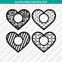 Heart Love Monogram Frame SVG Cricut Laser Cut File Clipart Eps Png Dxf Vector