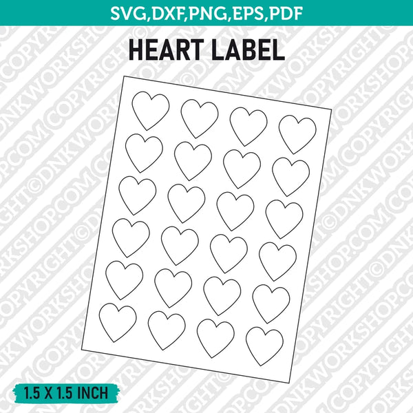 Heart Shaped Label Template SVG Vector Cricut Cut File Clipart Png Eps Dxf