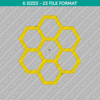 Hexagon Honeycomb Embroidery Design - 6 Sizes - INSTANT DOWNLOAD