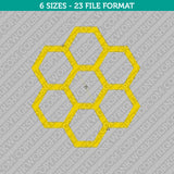 Hexagon Honeycomb Embroidery Design - 6 Sizes - INSTANT DOWNLOAD