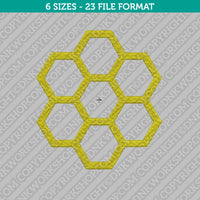 Hexagon Honeycomb Embroidery Design - 6 Sizes - INSTANT DOWNLOAD