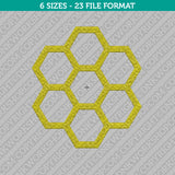 Hexagon Honeycomb Embroidery Design - 6 Sizes - INSTANT DOWNLOAD