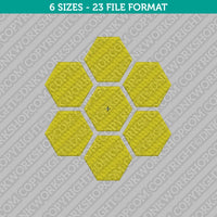 Hexagon Honeycomb Machine Embroidery Design - 6 Sizes - INSTANT DOWNLOAD