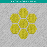 Hexagon Honeycomb Machine Embroidery Design - 6 Sizes - INSTANT DOWNLOAD