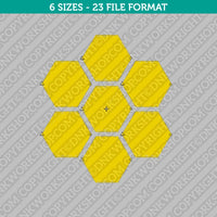 Hexagon Honeycomb Machine Embroidery Design - 6 Sizes - INSTANT DOWNLOAD