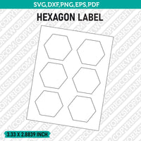 3.33 x 2.8839 Inch Hexagon Label Template SVG Cut File Vector Cricut Clipart Png Dxf Eps