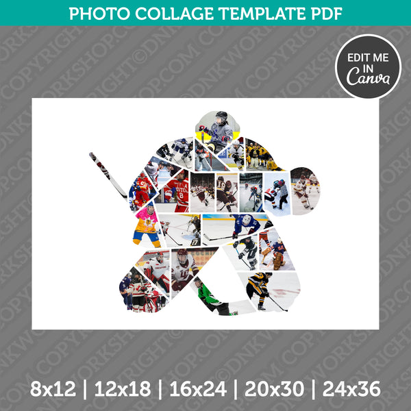 Hockey Goalie Photo Collage Template Canva PDF
