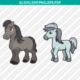Cute Pony Horse Svg Cricut Laser Cut File Clipart Silhouette Cameo Vector 