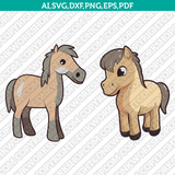 Cute Pony Horse Svg Cricut Laser Cut File Clipart Silhouette Cameo Vector 