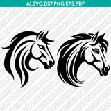 Horse Head SVG Mascot Cut File Cricut Clipart Silhouette Png