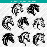 Horse Head SVG Mascot Cut File Cricut Clipart Silhouette Png