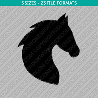 Horse Head Silhouette Embroidery Design - 5 Sizes - INSTANT DOWNLOAD