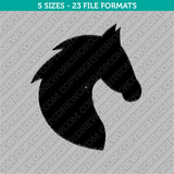 Horse Head Silhouette Embroidery Design - 5 Sizes - INSTANT DOWNLOAD