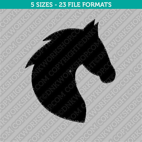 Horse Head Silhouette Embroidery Design - 5 Sizes - INSTANT DOWNLOAD