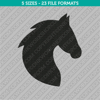 Horse Head Silhouette Embroidery Design - 5 Sizes - INSTANT DOWNLOAD