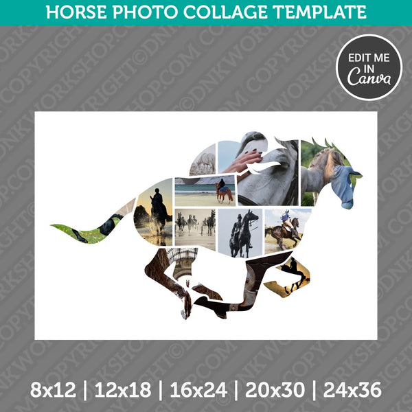 Horse Racing Photo Collage Template Canva PDF