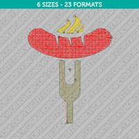 Hot Sausage Embroidery Design - 6 Sizes - INSTANT DOWNLOAD