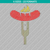 Hot Sausage Embroidery Design - 6 Sizes - INSTANT DOWNLOAD