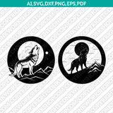 Howling Wolf SVG Cut File Cricut Clipart Silhouette Png