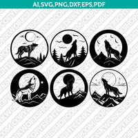 Howling Wolf SVG Cut File Cricut Clipart Silhouette Png