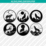 Howling Wolf SVG Cut File Cricut Clipart Silhouette Png