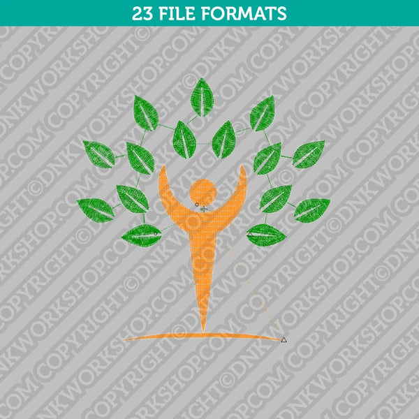 Human Tree Embroidery Design - 4 Sizes - INSTANT DOWNLOAD