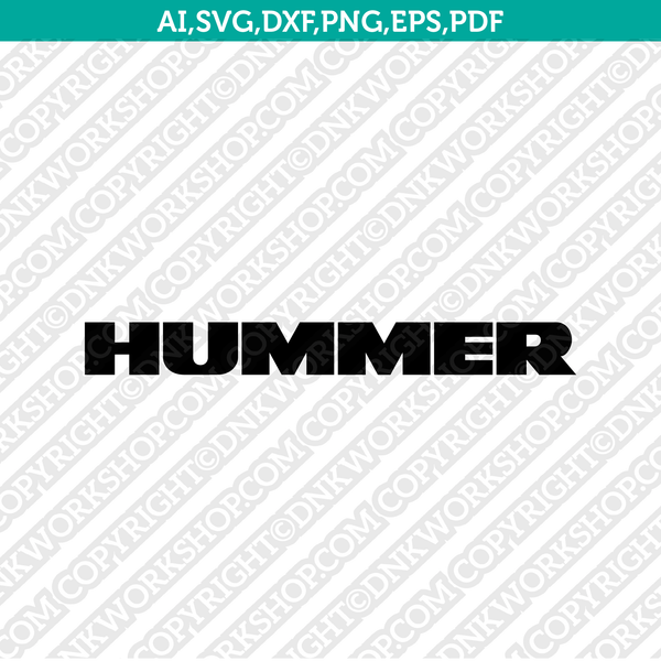 Hummer Logo SVG Silhouette Cameo Cricut Cut File Vector Png Eps Dxf