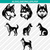 Husky Dog SVG Mascot Cut File Cricut Clipart Png
