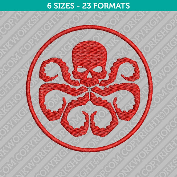 Hydra Symbol Embroidery Design - 6 Sizes - INSTANT DOWNLOAD