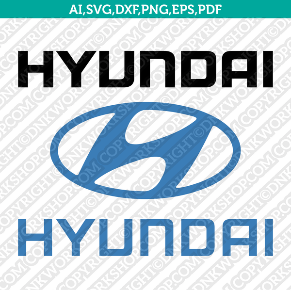 Hyundai Logo SVG Silhouette Cameo Cricut Cut File Vector Png Eps Dxf