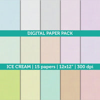Digital Papers | Digital Scrapbooking Ice Cream Linen Textured Paper Instant Download