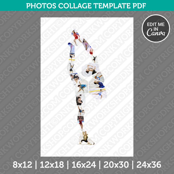 Ice Skating Photo Collage Template Canva PDF