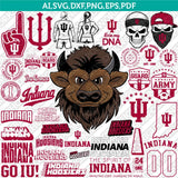 Indiana Hoosiers SVG Bundle | NCAA College Vector Cricut