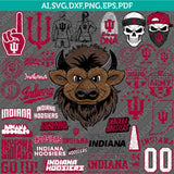 Indiana Hoosiers SVG Bundle | NCAA College Vector Cricut
