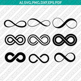 Infinity Symbol Sign SVG Vector Silhouette Cameo Cricut Cut File  Dxf Eps Clipart Png