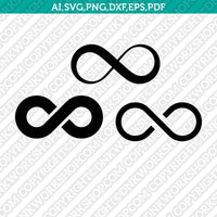 Infinity Symbol Sign SVG Vector Silhouette Cameo Cricut Cut File  Dxf Eps Clipart Png