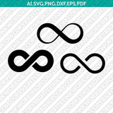 Infinity Symbol Sign SVG Vector Silhouette Cameo Cricut Cut File  Dxf Eps Clipart Png