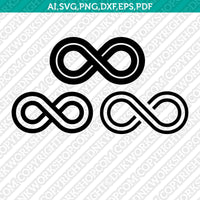 Infinity Symbol Sign SVG Vector Silhouette Cameo Cricut Cut File  Dxf Eps Clipart Png