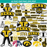 Iowa Hawkeyes Logo SVG Bundle | NCAA College Vector Cricut