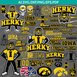 Iowa Hawkeyes Logo SVG Bundle | NCAA College Vector Cricut