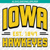 Iowa Hawkeyes Logo SVG Bundle | NCAA College Vector Cricut