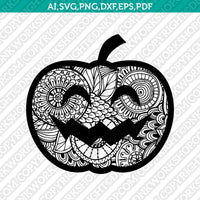 Jack O Lantern Pumpkin Halloween Mandala Zentangle SVG Laser Cut File CNC Plasma Silhouette Cameo Cricut Dfx