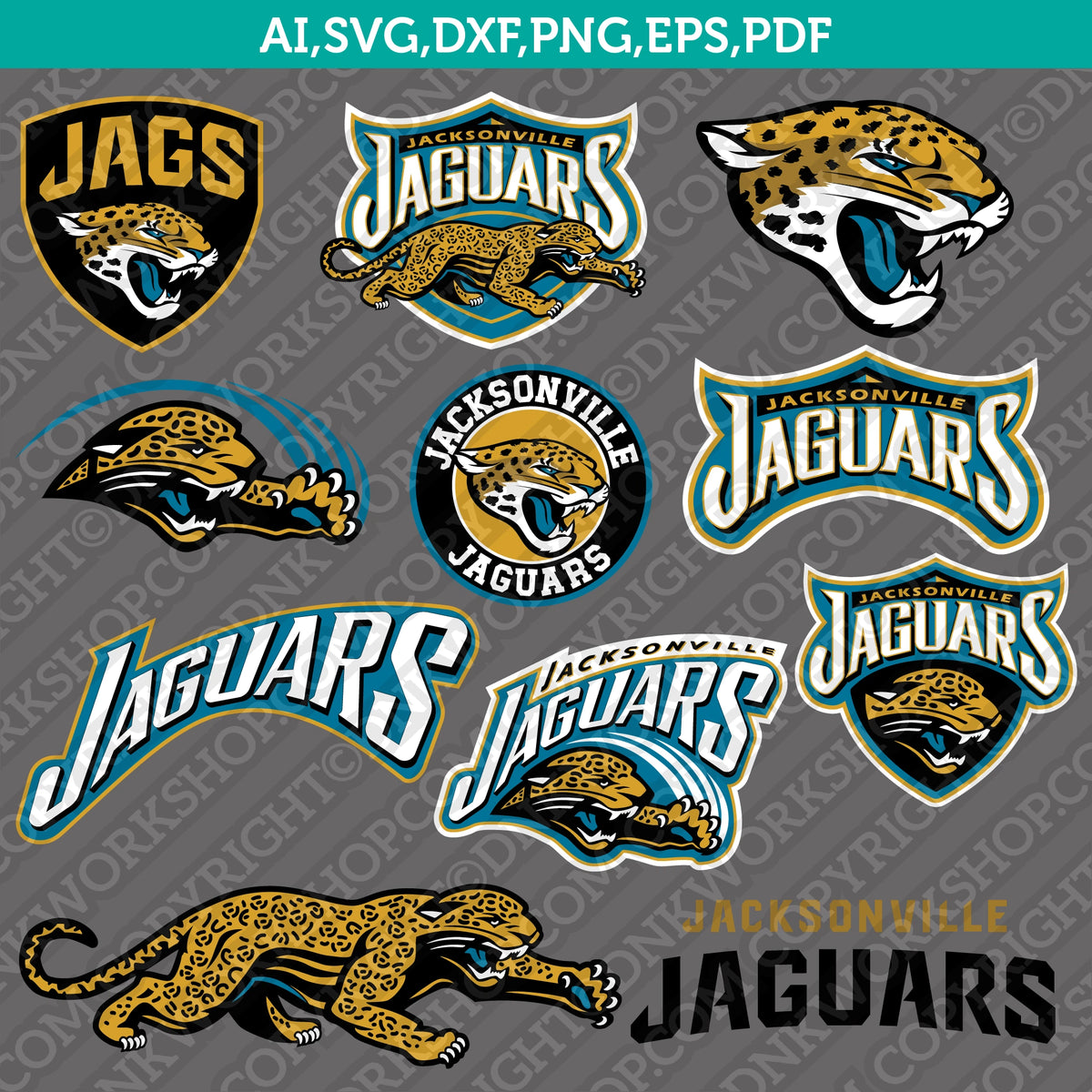 Jacksonville Jaguars SVG Bundle – NFL Football Logo Vector Cricut ...
