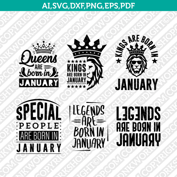January Birthday SVG Cut File Clipart Cricut Png