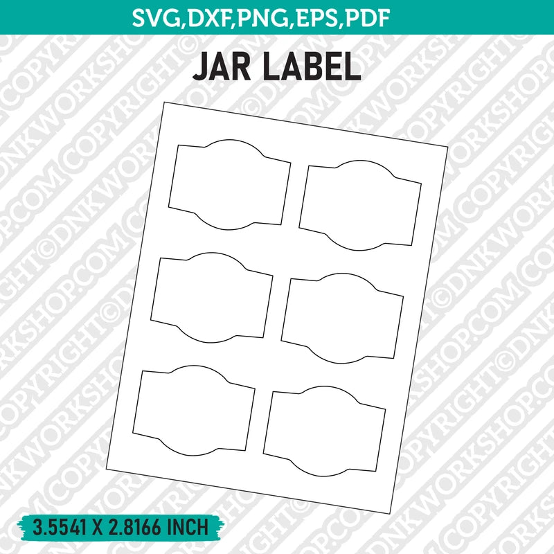Jar Label Template SVG Vector Cricut Cut File Clipart Png Eps Dxf ...