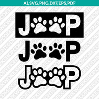 Jeep Paw  SVG Vector Silhouette Cameo Cricut Cut File Dxf Png Eps Clipart